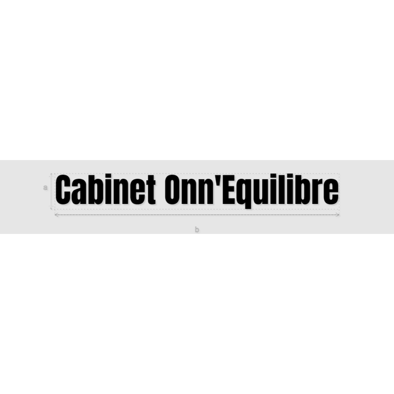 Découpe de lettres : "Cabinet Onn'Equilibre"