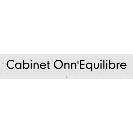 Découpe de lettres : "Cabinet Onn'Equilibre"