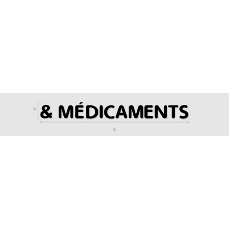 Découpe de lettres : "& MÉDICAMENTS"