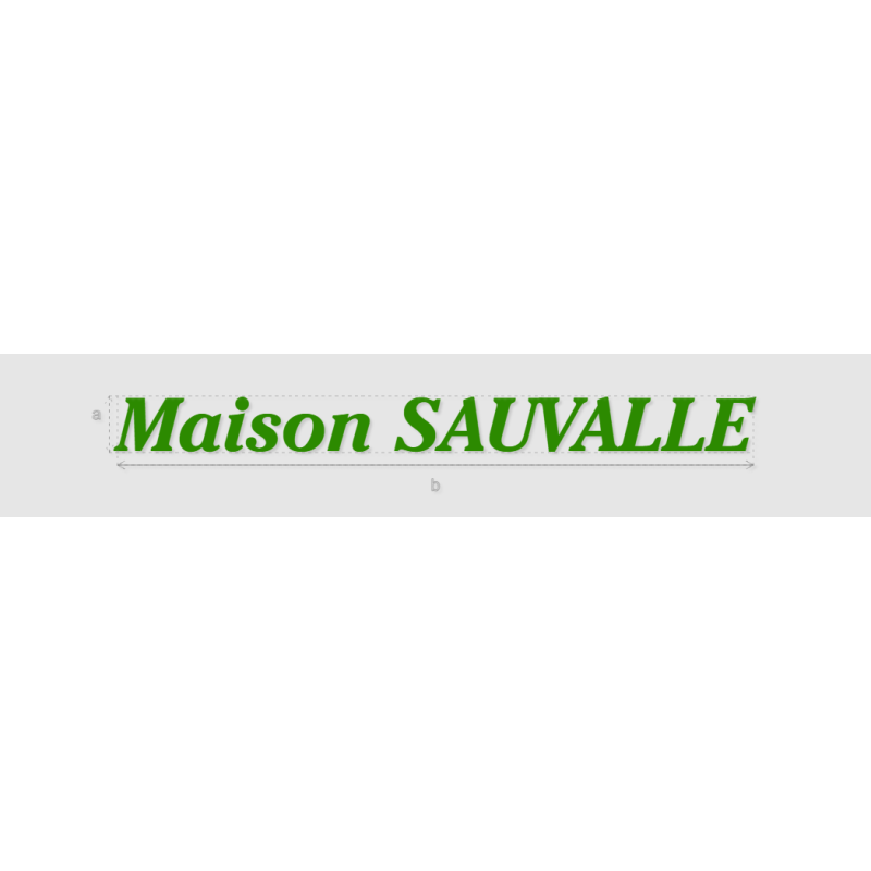 Découpe de lettres : "Maison SAUVALLE"