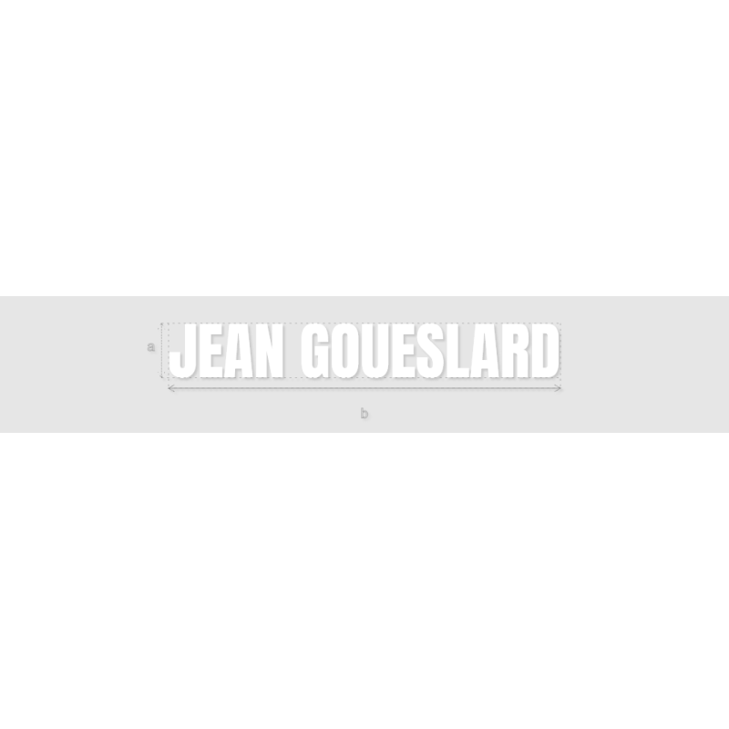 Découpe de lettres : "JEAN GOUESLARD"