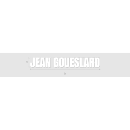 Découpe de lettres : "JEAN GOUESLARD"