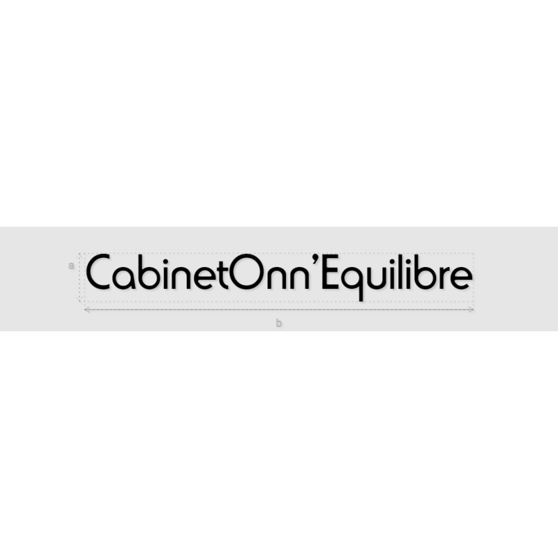 Découpe de lettres : "CabinetOnn'Equilibre"