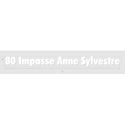 Découpe de lettres : "80 Impasse Anne Sylvestre"