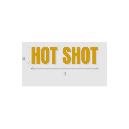 Découpe de lettres : "HOT SHOT"