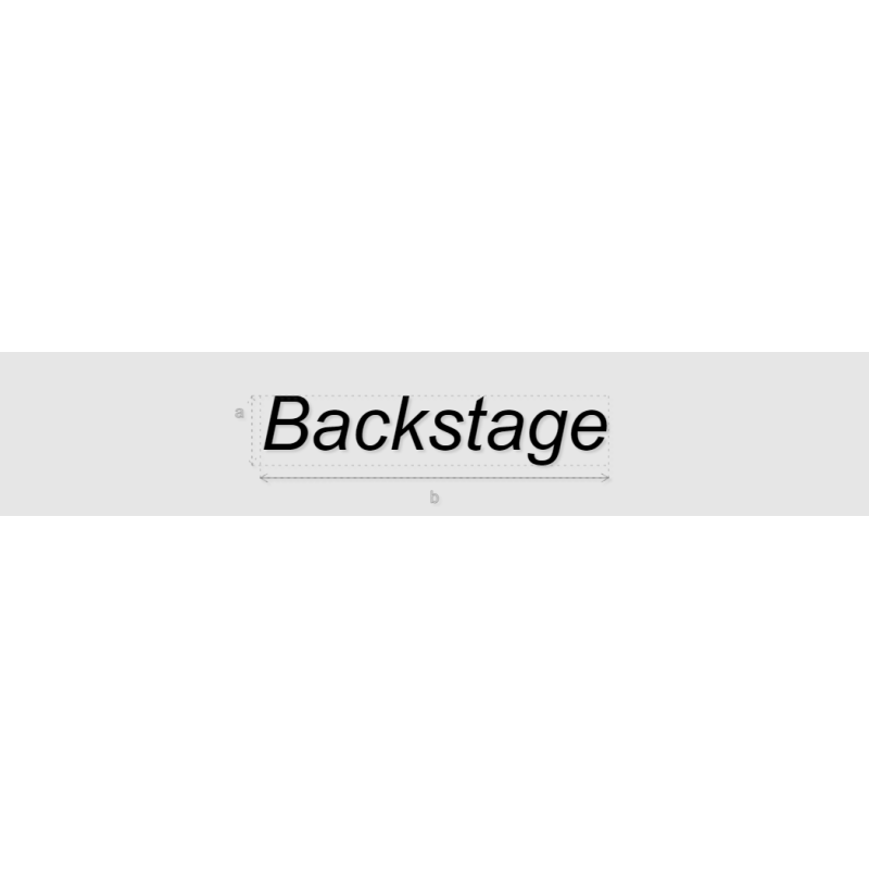 Découpe de lettres : "Backstage"