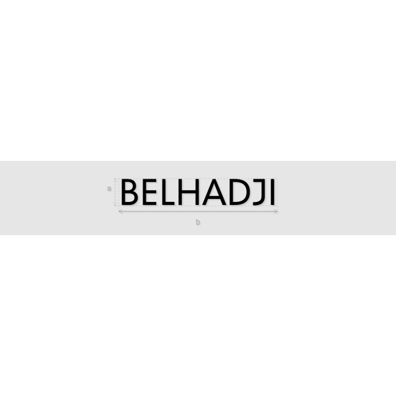Découpe de lettres : "BELHADJI"
