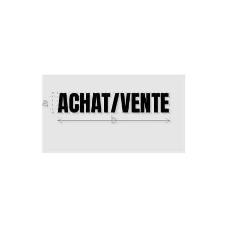Découpe de lettres : "ACHAT/VENTE"