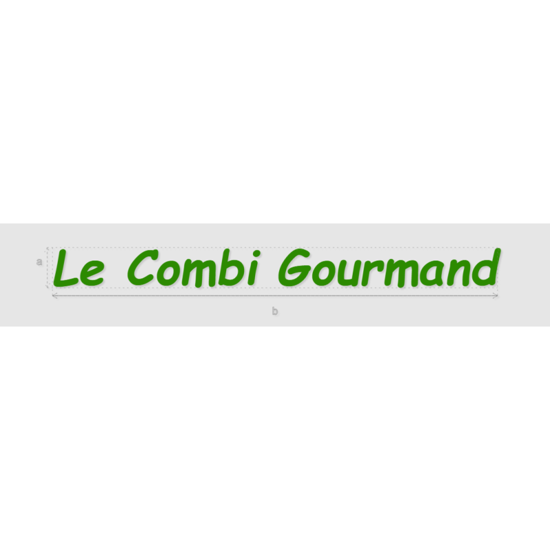 Découpe de lettres : "Le Combi Gourmand"