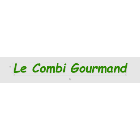 Découpe de lettres : "Le Combi Gourmand"