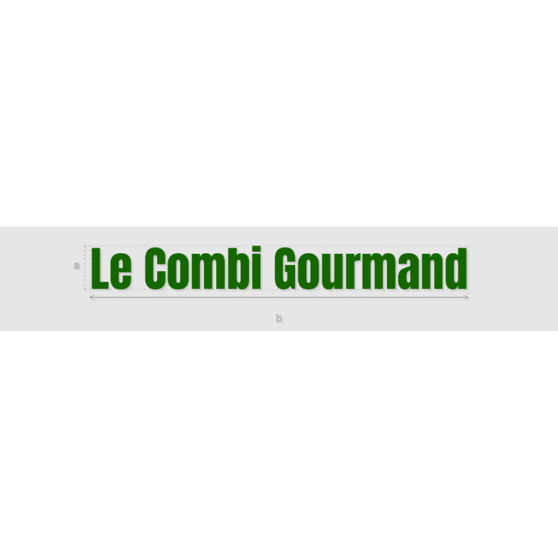 Découpe de lettres : "Le Combi Gourmand"