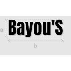 Découpe de lettres : "Bayou'S"