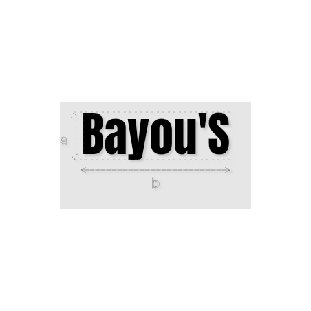 Découpe de lettres : "Bayou'S"