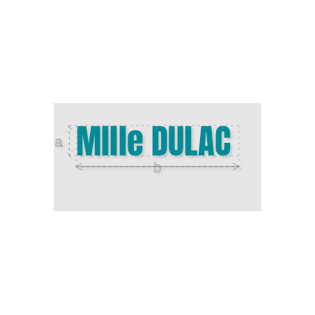 Découpe de lettres : "Mllle DULAC "