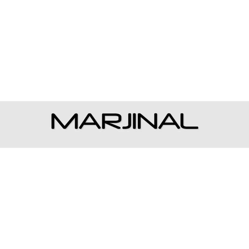 Découpe de lettres : "MARJINAL"