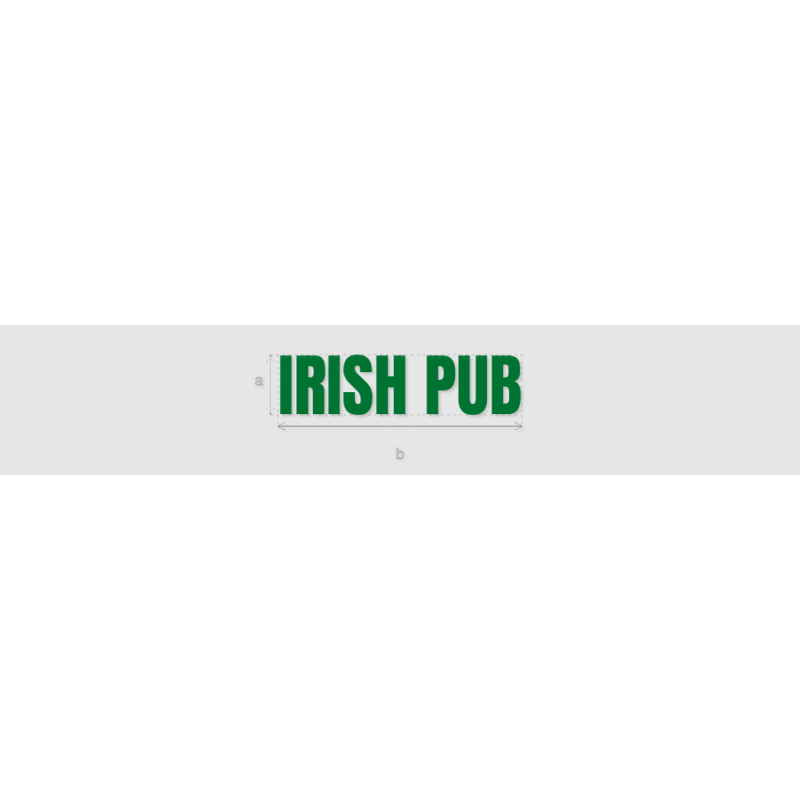 Découpe de lettres : "IRISH PUB"