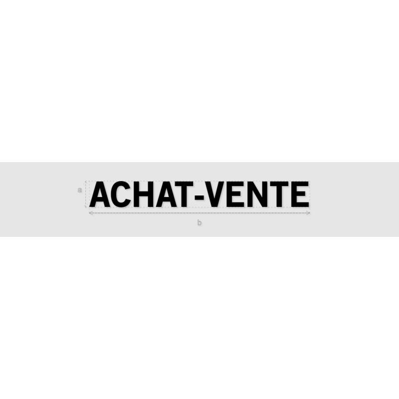 Découpe de lettres : "ACHAT-VENTE"