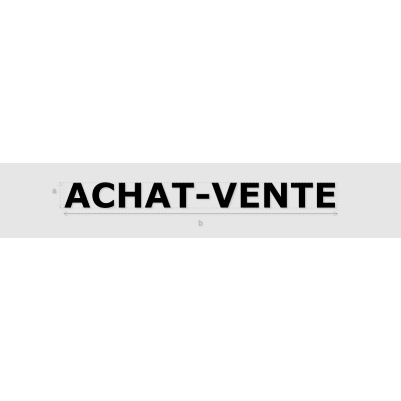 Découpe de lettres : "ACHAT-VENTE"