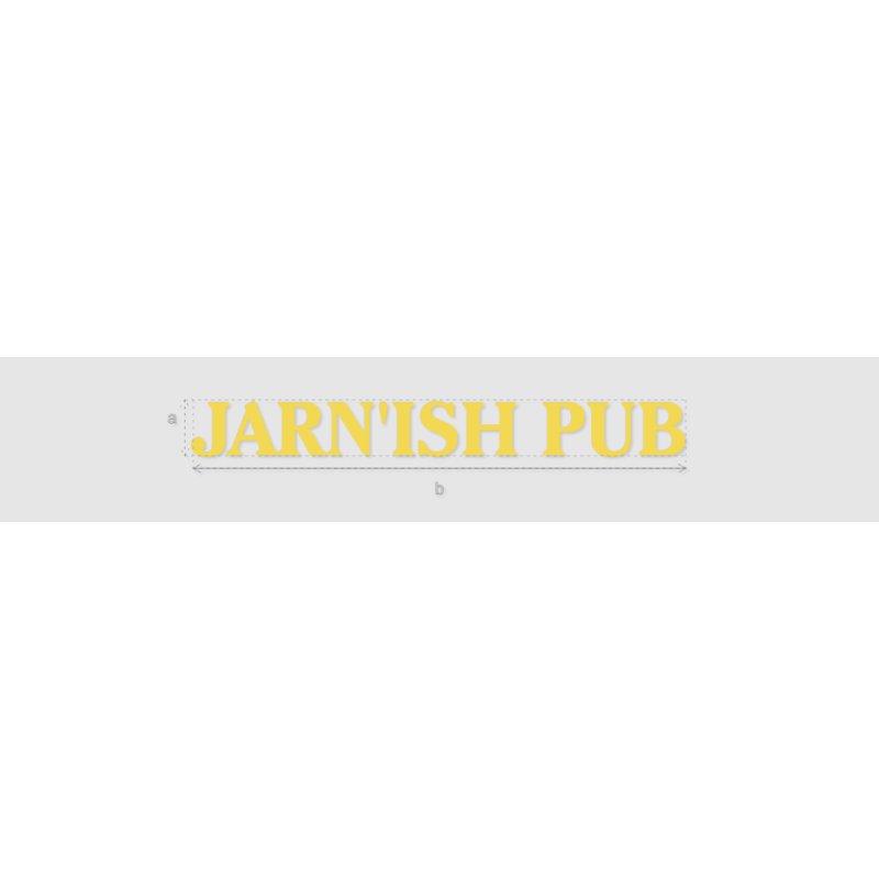 Découpe de lettres : "JARN'ISH PUB"