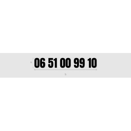 Découpe de lettres : "06 51 00 99 10"
