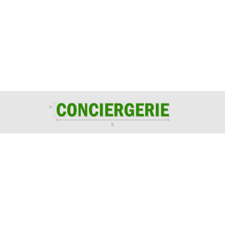Découpe de lettres : "CONCIERGERIE"