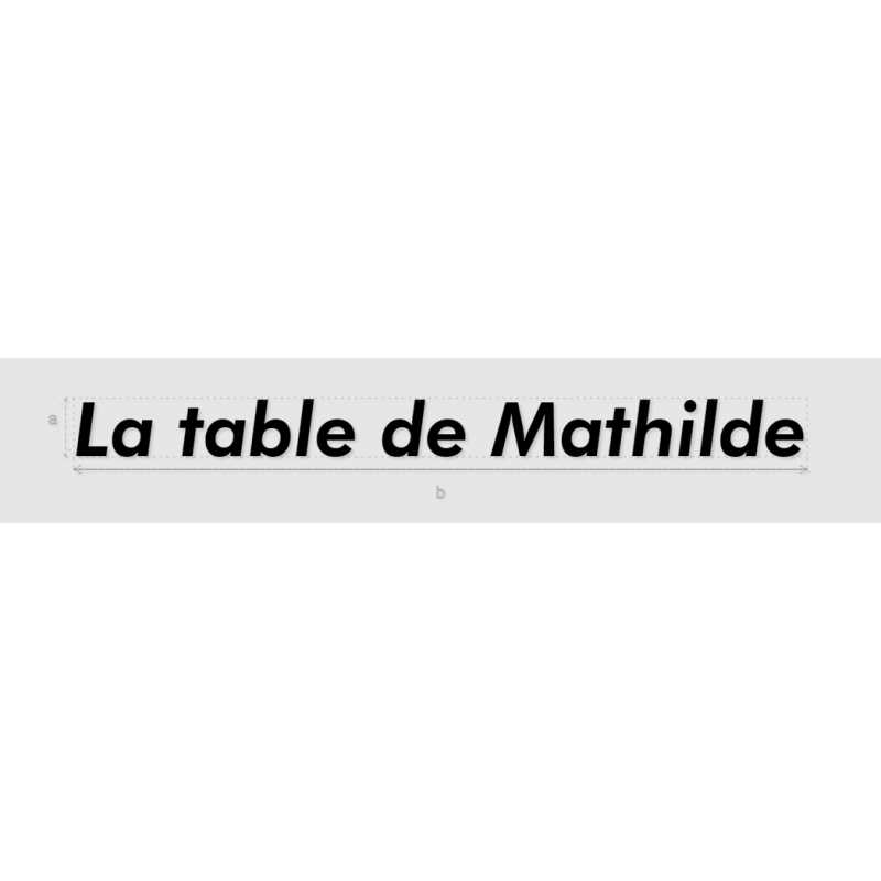 Découpe de lettres : "La table de Mathilde"