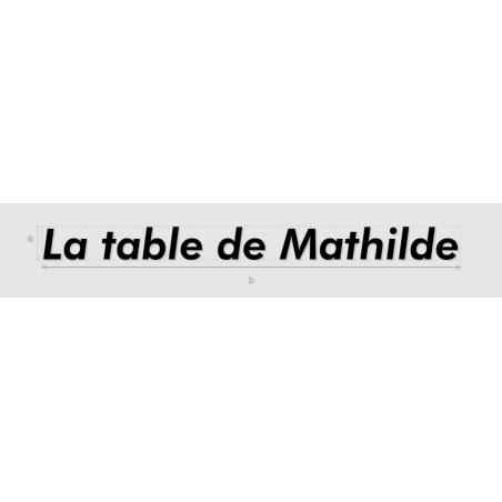 Découpe de lettres : "La table de Mathilde"