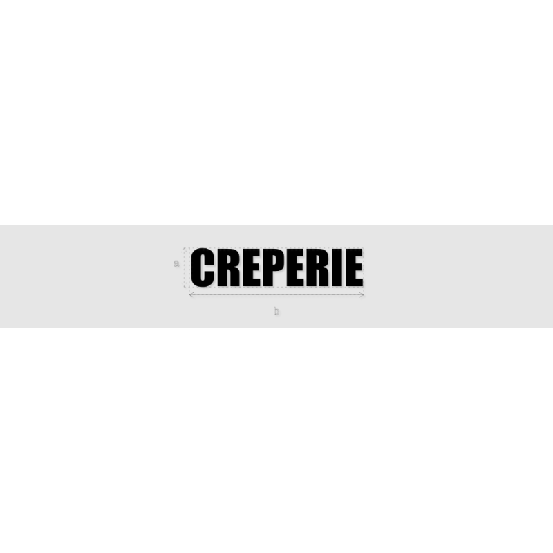 Découpe de lettres : "CREPERIE"