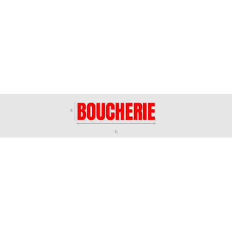 Découpe de lettres : "BOUCHERIE"