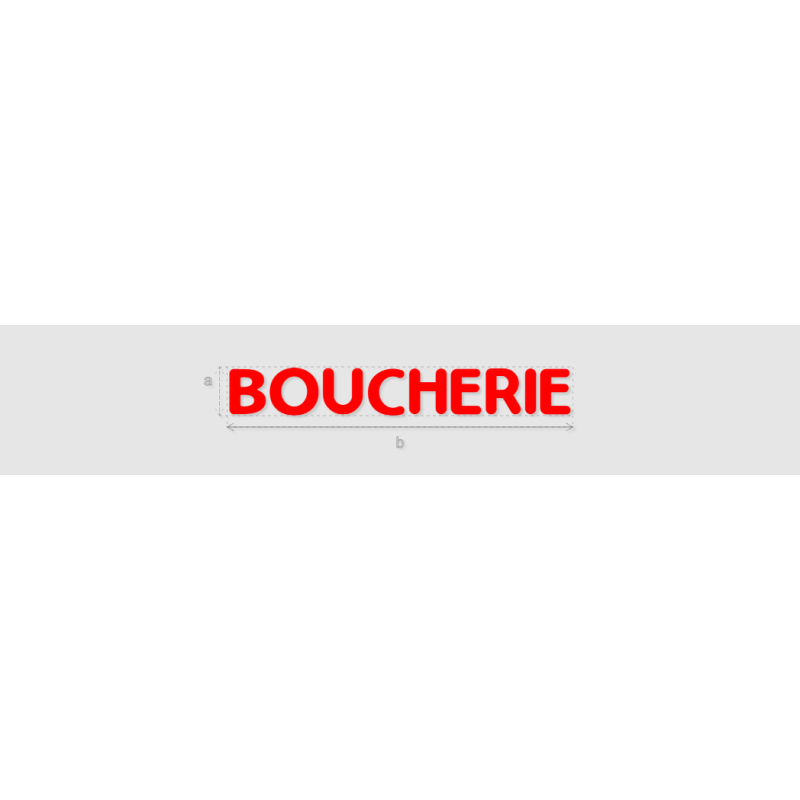 Découpe de lettres : "BOUCHERIE"