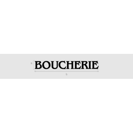 Découpe de lettres : "BOUCHERIE"