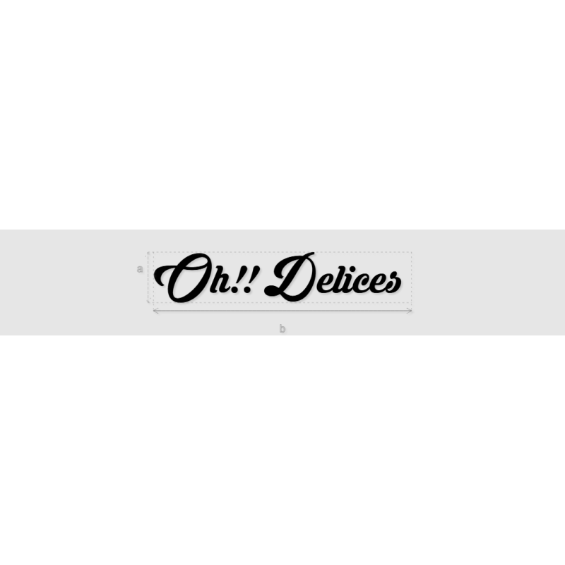 Découpe de lettres : "Oh!! Delices "