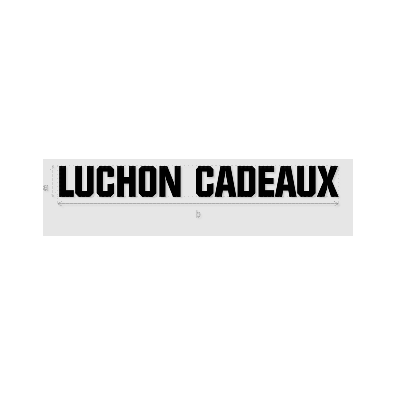 Découpe de lettres : "LUCHON CADEAUX"