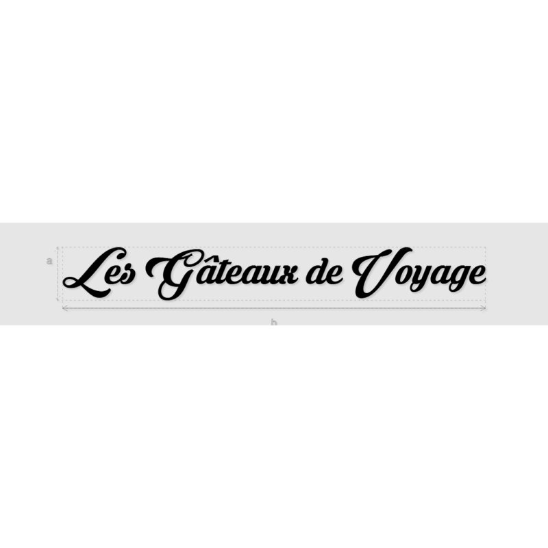 Découpe de lettres : "Les Gâteaux de Voyage"