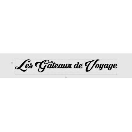 Découpe de lettres : "Les Gâteaux de Voyage"