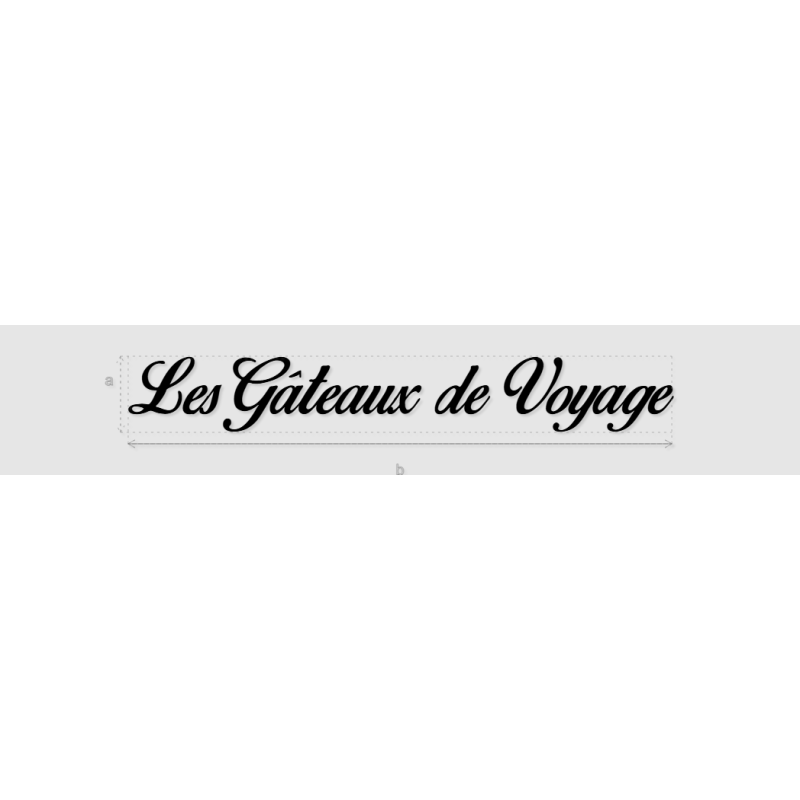 Découpe de lettres : "Les Gâteaux de Voyage"