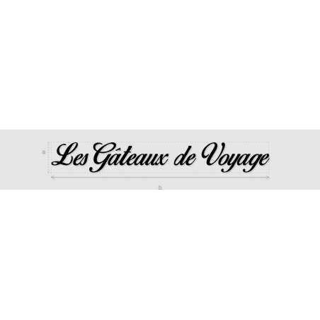 Découpe de lettres : "Les Gâteaux de Voyage"