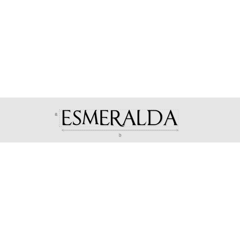 Découpe de lettres : "ESMERALDA"
