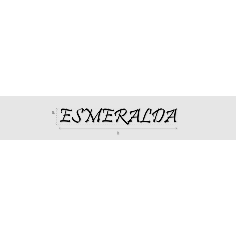 Découpe de lettres : "ESMERALDA"