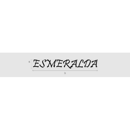 Découpe de lettres : "ESMERALDA"
