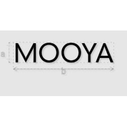 Découpe de lettres : "MOOYA"