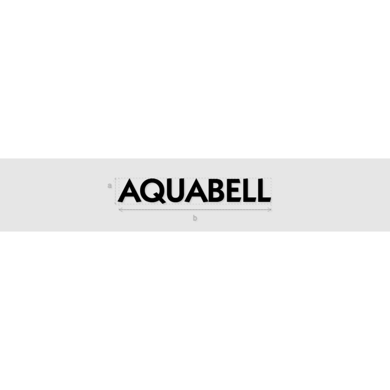 Découpe de lettres : "AQUABELL"