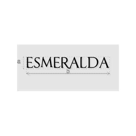 Découpe de lettres : "ESMERALDA"