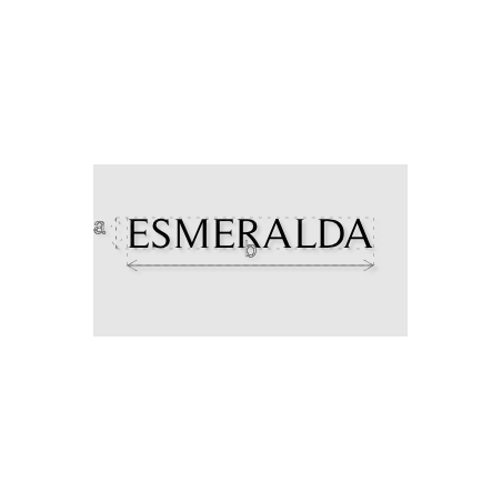 Découpe de lettres : "ESMERALDA"