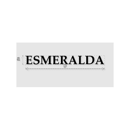 Découpe de lettres : "ESMERALDA"
