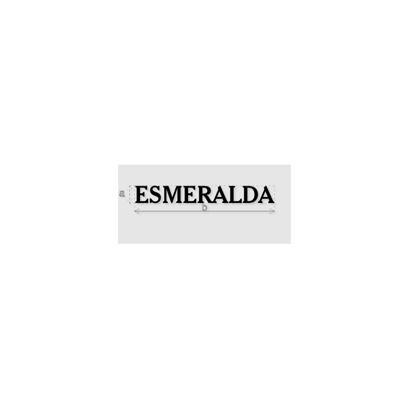 Découpe de lettres : "ESMERALDA"