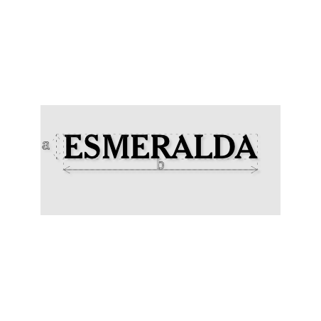Découpe de lettres : "ESMERALDA"