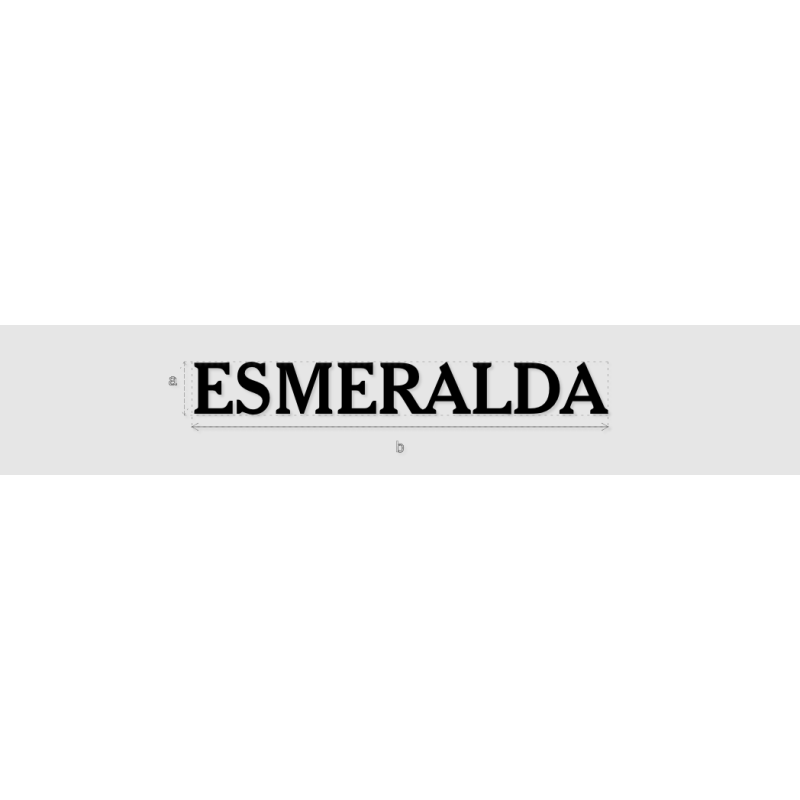 Découpe de lettres : "ESMERALDA"
