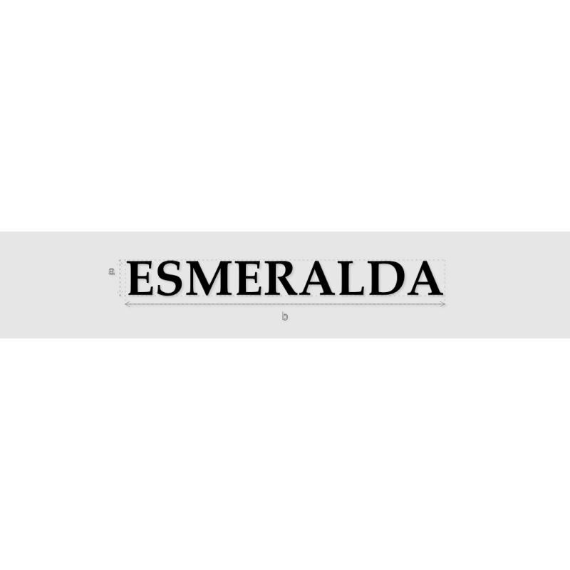 Découpe de lettres : "ESMERALDA"