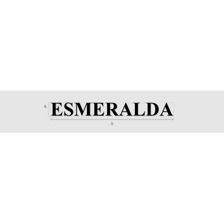 Découpe de lettres : "ESMERALDA"